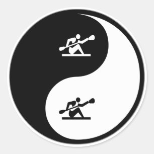 Yin Yang Kayaking Classic Round Sticker