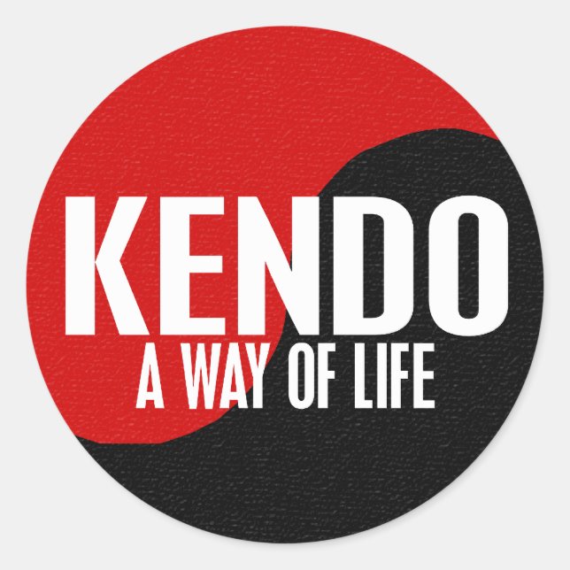 Yin Yang Kendo Classic Round Sticker (Front)