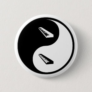 Yin Yang Keyboard 6 Cm Round Badge