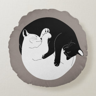 Yin Yang Kitties Round Cushion