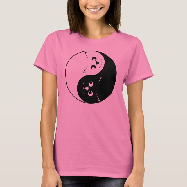 Yin Yang Kitty Cat T-Shirt (Front)