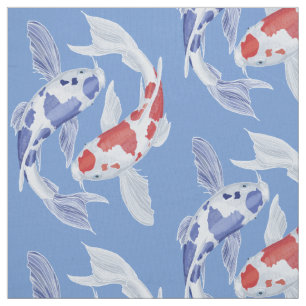 Yin yang koi fish fabric