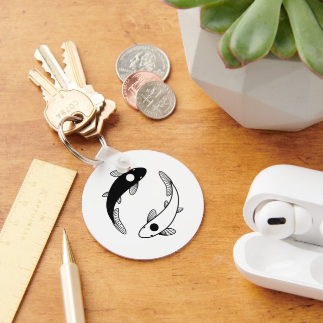 Yin Yang Koi Fish Key Ring (Desk)