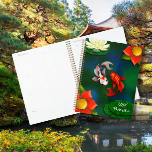 Yin Yang Koi Fish White Lotus Pond Planner