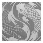 Yin Yang Koi Fish with Stainless Steel Effect