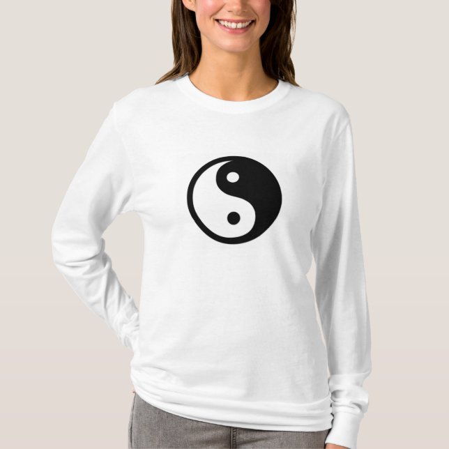 Yin Yang Ladies Long Sleeve T-Shirt (Front)