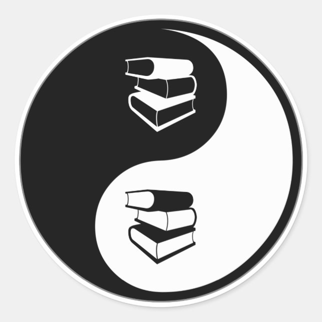 Yin Yang Library Work Classic Round Sticker (Front)