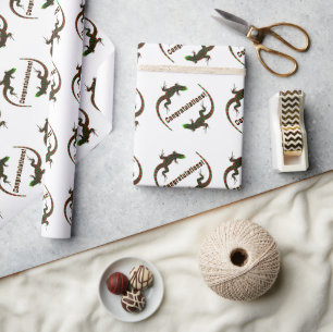 Yin Yang Lizards Congratulations Wrapping Paper