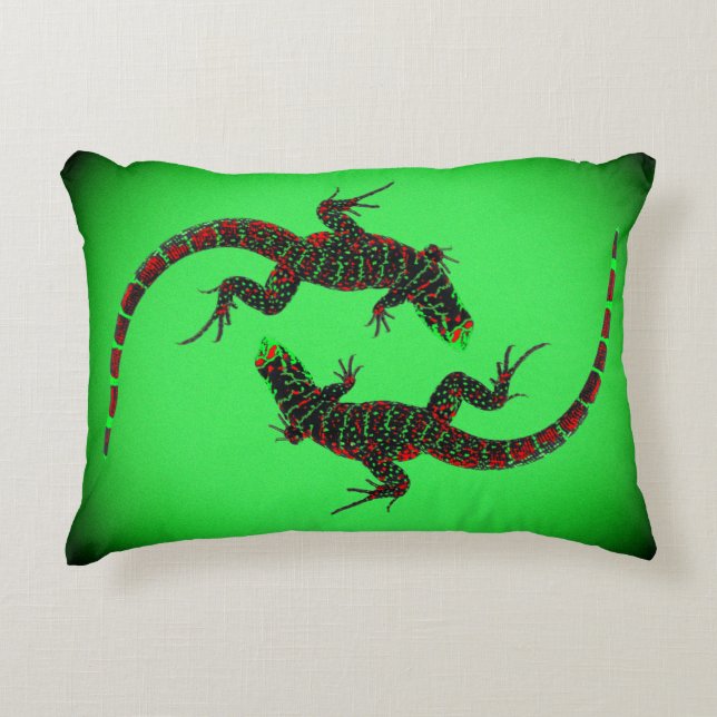 Yin Yang Lizards Decorative Cushion (Front)