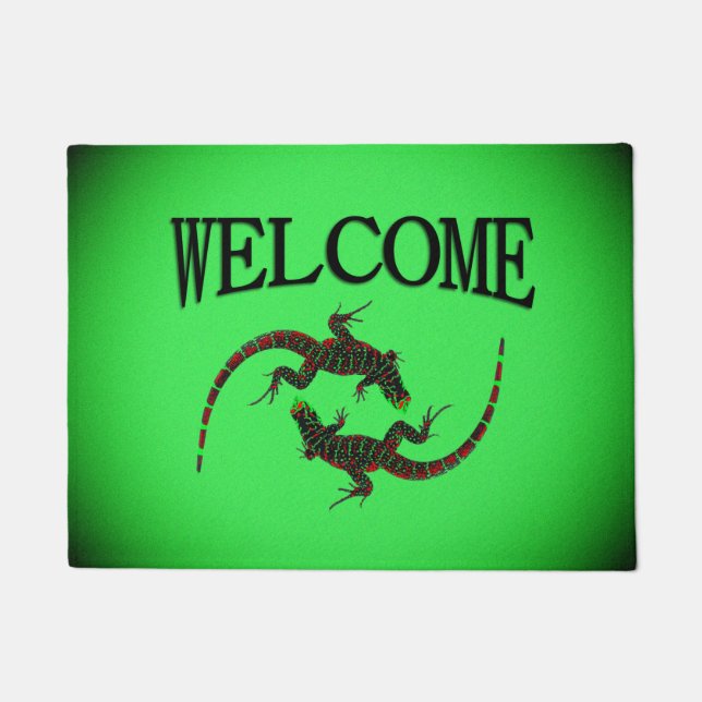 Yin Yang Lizards Doormat (Front)