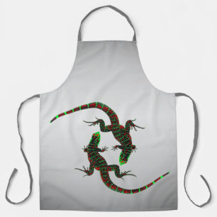 Yin Yang Lizards Silver Apron