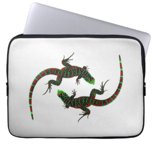 Yin Yang Lizards Silver Laptop Sleeve