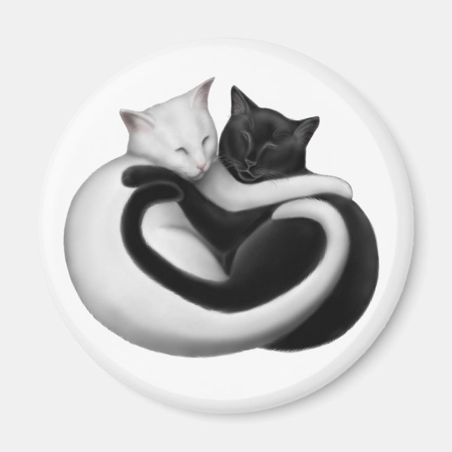 Yin Yang Love Cats Magnet (Front)