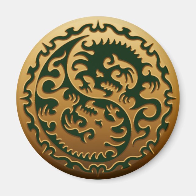Yin Yang Magical Dragons 3 Magnet (Front)