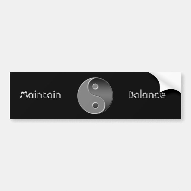 yin-yang,  Maintain Balance Bumper Sticker (Front)