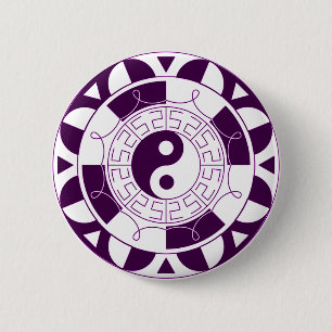 Yin Yang Mandala 6 Cm Round Badge