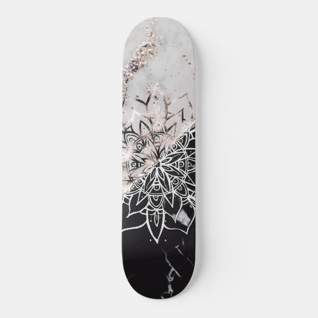 Yin Yang Mandala on Marble #1 Skateboard (Front)