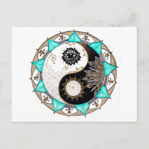 Yin Yang Mandala Postcard
