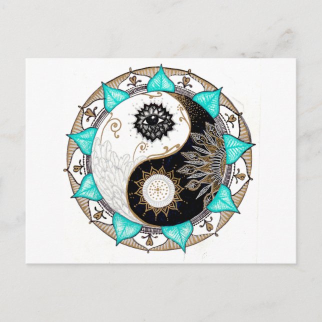 Yin Yang Mandala Postcard (Front)