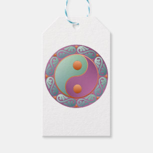 Yin Yang Medallion Violet Turquoise Gift Tags
