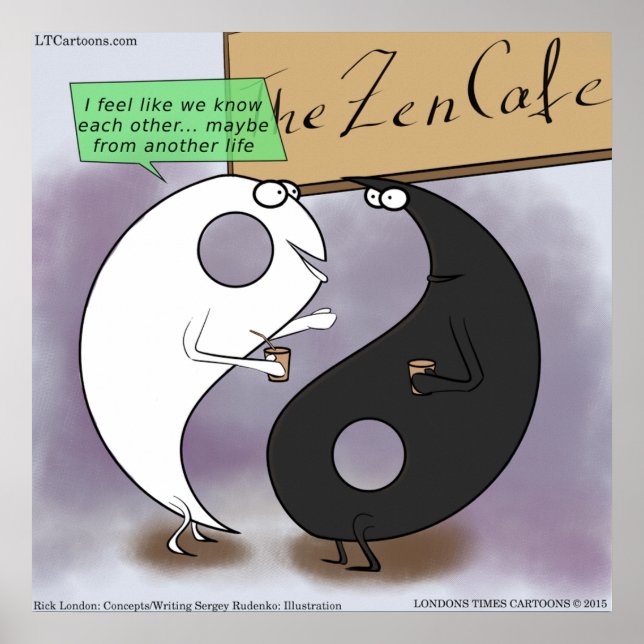 Yin & Yang Meet Funny Zen Poster (Front)