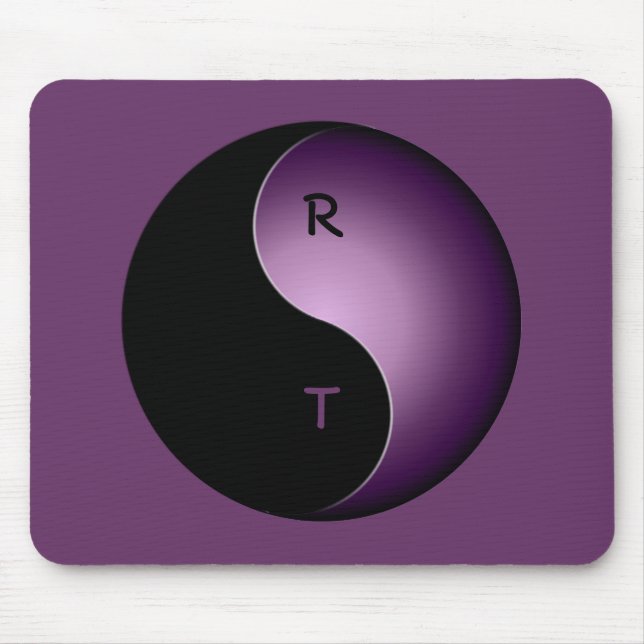 yin yang monogram - purple mouse pad (Front)