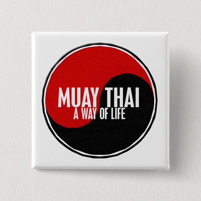 Yin Yang Muay Thai 1 15 Cm Square Badge (Front)
