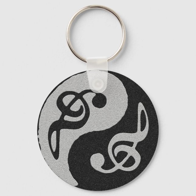 yin yang music clave note key ring (Front)