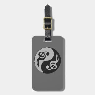 yin yang music clave note luggage tag