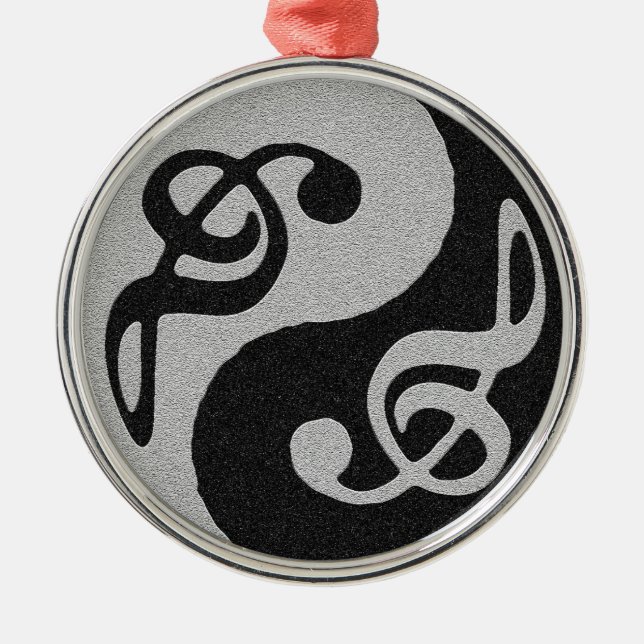 yin yang music clave note metal tree decoration (Front)