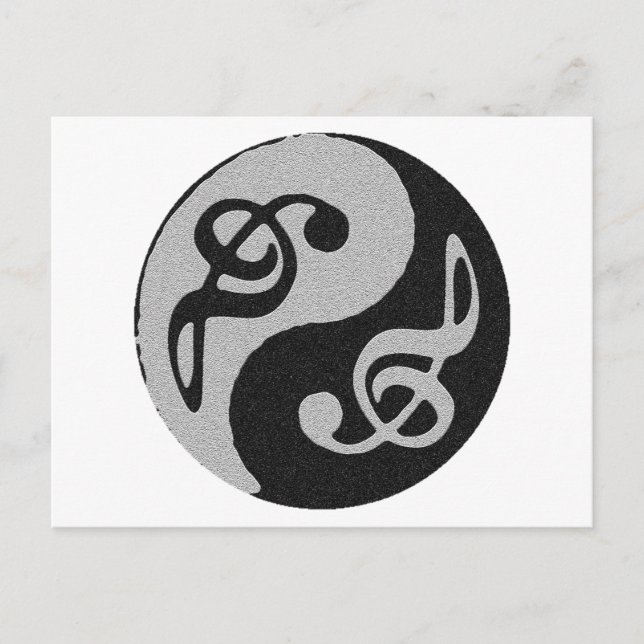 yin yang music clave note postcard (Front)