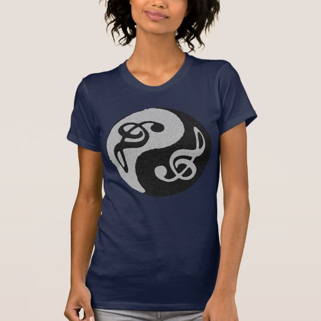 yin yang music clave note T-Shirt (Front)