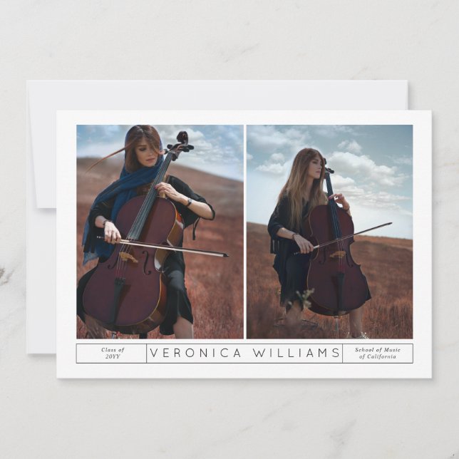 Yin & Yang Music Graduation Invitation (Front)