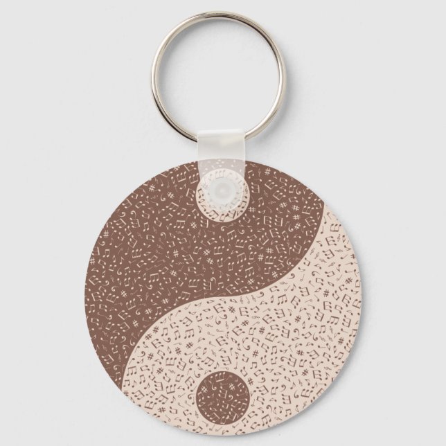 Yin Yang Music Notes  Key Ring (Front)