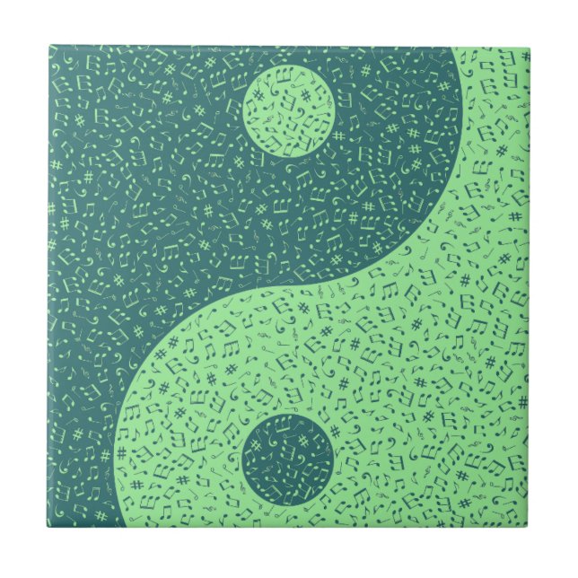 Yin Yang Music Notes Tile (Front)