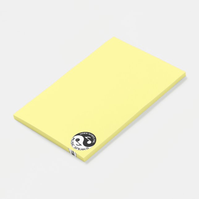 Yin yang music post-it notes (Angled)