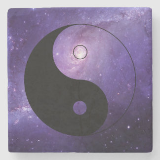 Yin yang night sky stone coaster