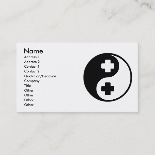 Yin Yang Nursing Business Card (Front)