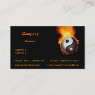 Yin Yang on Fire Business Card