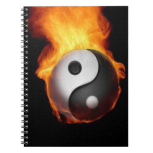 Yin Yang on Fire Notebook