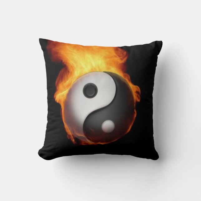 Yin Yang on Fire Pillow (Front)