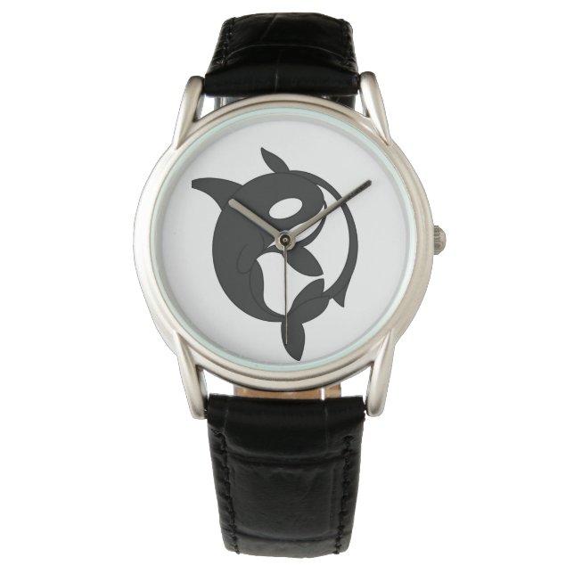 Yin-Yang Orcas eWatch Watch (Front)