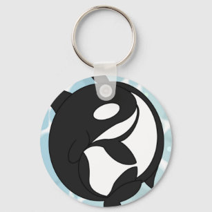 Yin-Yang Orcas Keychain
