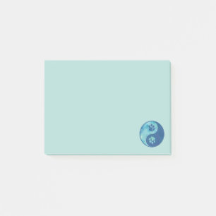 Yin Yang Paw Blue Post-it Notes
