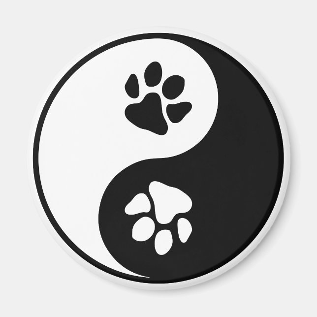 Yin Yang Paw (Custom Colors) Magnet (Front)