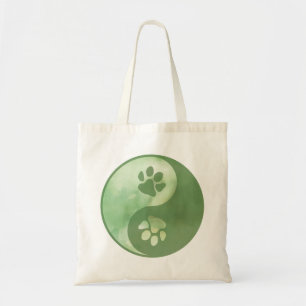 Yin Yang Paw Green Tote Bag