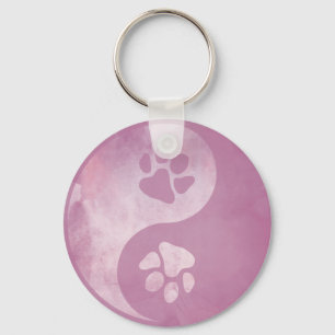 Yin Yang Paw Pink Keychain