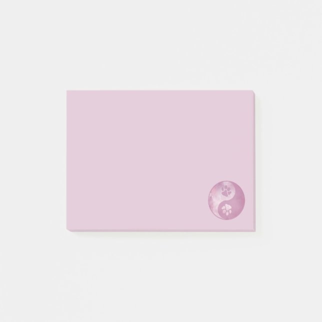 Yin Yang Paw Pink Post-it Notes (Front)
