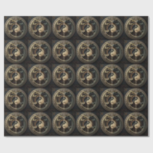 Yin Yang Peace Sign Wrapping Paper