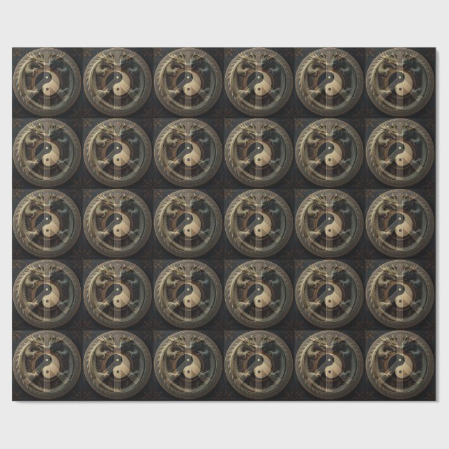 Yin Yang Peace Sign  Wrapping Paper (Flat)